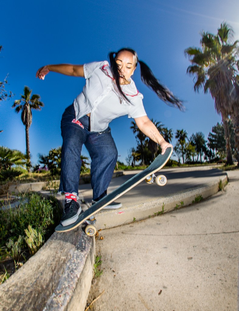 Indi with skateboard