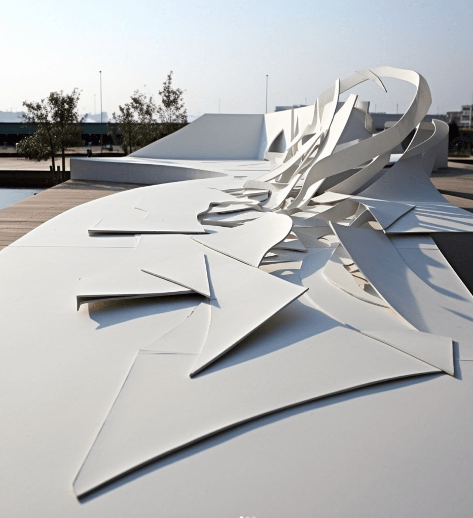 jagged sculpture of large scale Ai